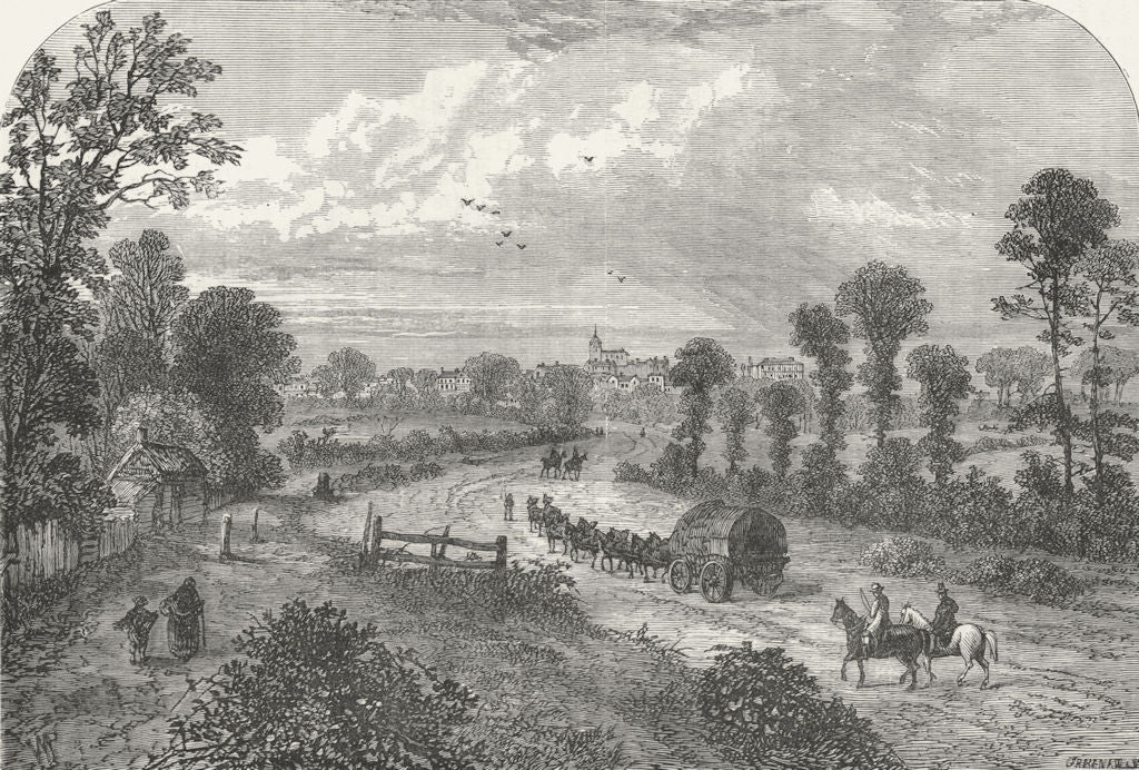 LONDON. Holloway. Highgate, from Upper 1880 old antique vintage print picture